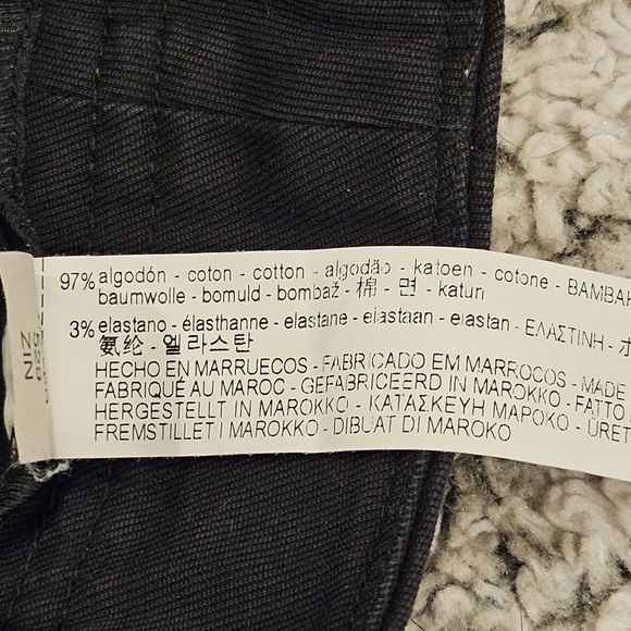 Zara SZ XS Black Roomy Barrel Leg Hi Rise Button Fly Cropped Utility Pants - Picture 5 of 13